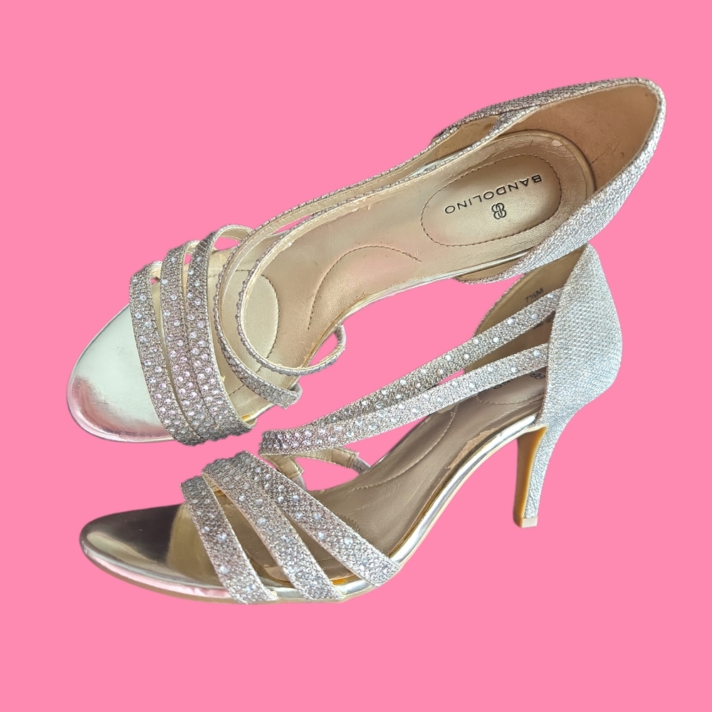 Vintage Silver Strappy Heels